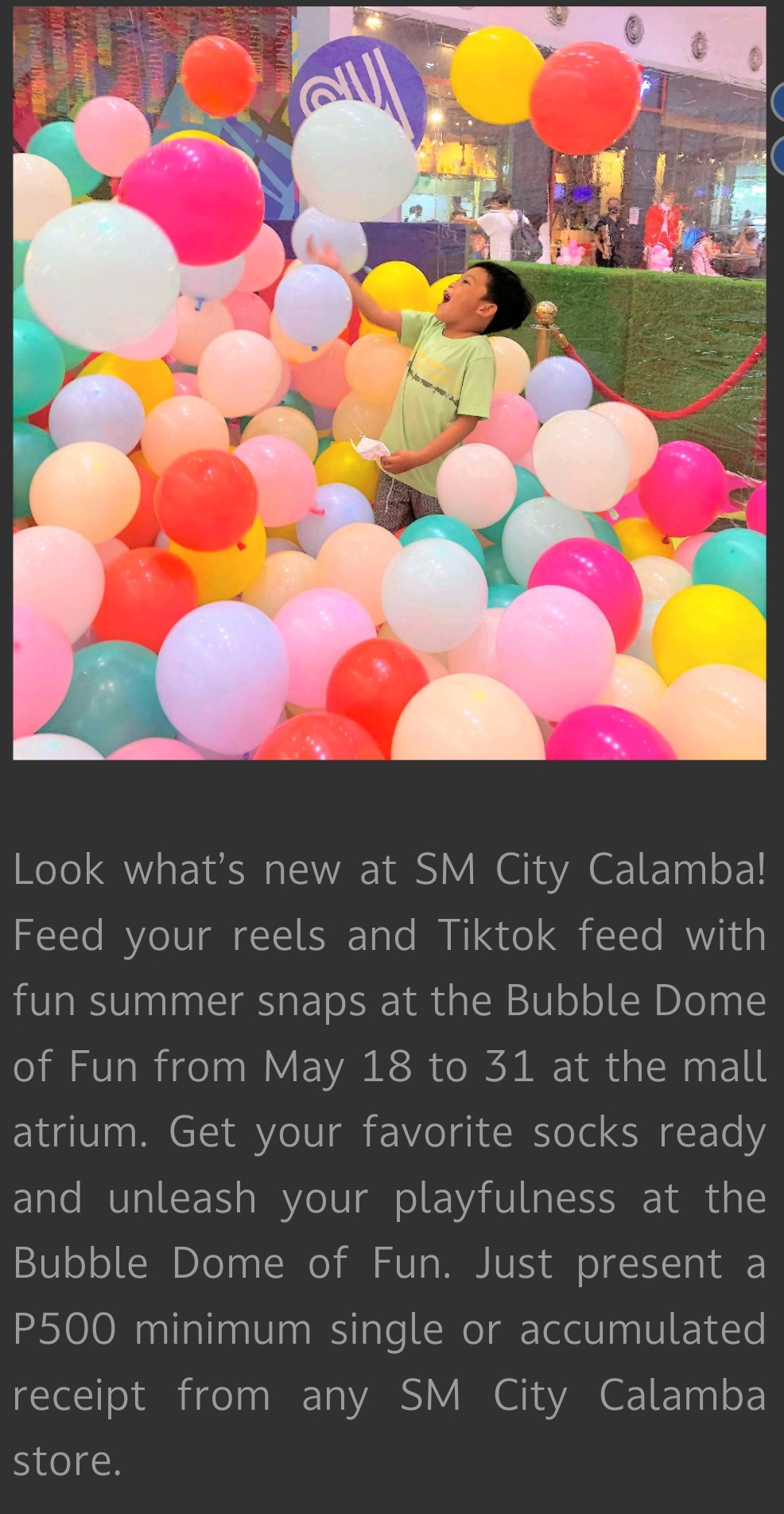 Bubble Dome of Fun at SM CALAMBA